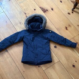 BURTON KIDS Navy Blue Ski Jacket with Faux Fur Hood